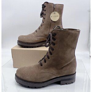 LA CANADIENNE BRITTANY WATERPROOF LUG LACE-UP BOOTS Light Brown US 10 NEW! $550